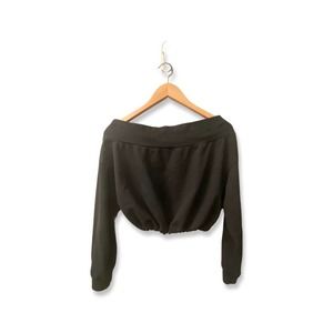 Heroine Sport Off Shoulder Long Sleeve Cropped Sweatshirt